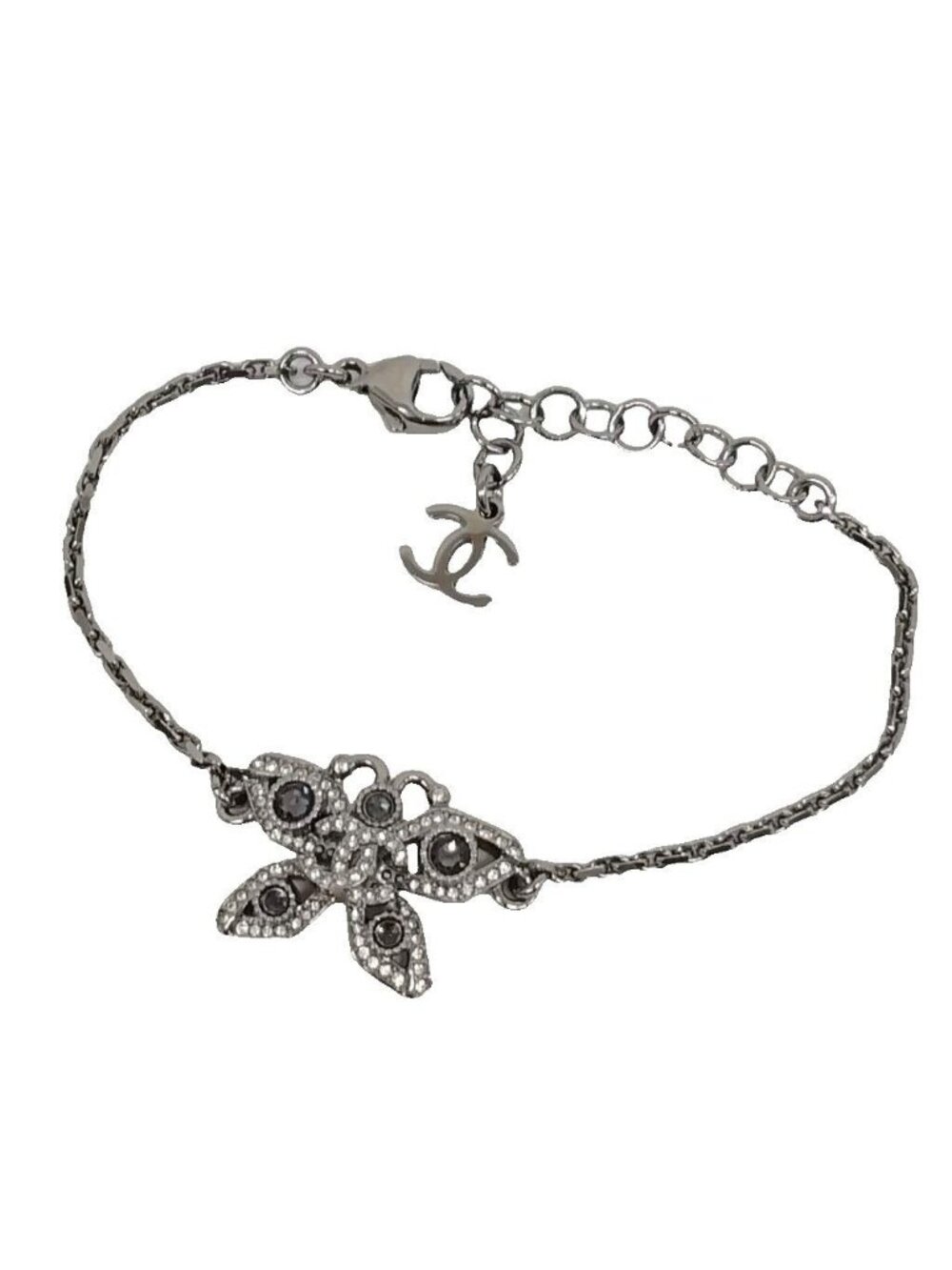 Chanel 25 Butterfly CC Logo Bracelet Metallic Black